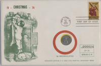 1974 Christmas Honaker Covers  Uncirculated 5  Cents Series C8   000024 Of 25  #*sku36421