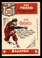 1959 Topps #569 Bob Friend AS Excellent Miscut 