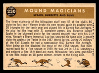1960 Topps #230 Lew Burdette/Warren Spahn/Bob Buhl Mound Magicians Very Good  ID: 467700