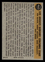 1960 Topps #463 Dodgers Coaches Ex-Mint  ID: 467953
