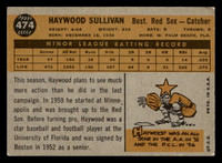 1960 Topps #474 Haywood Sullivan Excellent+  ID: 468037
