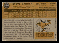 1960 Topps #514 Steve Barber G-VG RC Rookie 