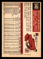 1959 Topps #540 Willy Miranda Near Mint  ID: 468512