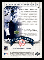 2003 UD Yankees Signature Pride of New York Auto DI Art Ditmar NM