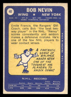 1969-70 Topps #40 Bob Nevin Excellent 