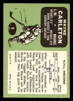 1970-71 Topps #9 Wayne Carleton Excellent+ Writing On Back 