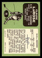 1970-71 Topps #56 Claude Larose Excellent+ Writing On Back 