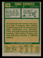 1971-72 Topps #110 Tony Esposito Very Good  ID: 474273