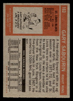 1972-73 Topps #163 Gary Sabourin Ex-Mint 
