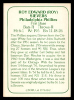 1978 TCMA The 1960's I #242 Roy Sievers Near Mint Auto Signed 