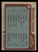 1977-78 Topps #87 Vancouver Canucks TC Near Mint 