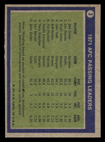 1972 Topps #3 Bob Griese/Len Dawson/Virgil Carter 1971 AFC Passing Leaders Near Mint  ID: 480849