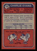 1973 Topps #184 Charlie Evans Ex-Mint  ID: 483202