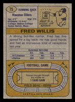 1974 Topps #75 Fred Willis Ex-Mint  ID: 485057