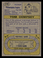 1974 Topps #270 Tom Dempsey Ex-Mint  ID: 485608