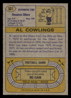 1974 Topps #501 Al Cowlings UER Ex-Mint  ID: 486253