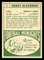 1968 Topps #3 Grady Alderman Near Mint+  ID: 487993