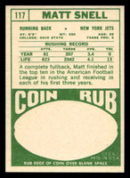1968 Topps #117 Matt Snell Near Mint MISCUT  ID: 488104