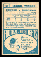 1968 Topps #174 Lonnie Wright Ex-Mint  ID: 488172