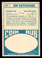 1968 Topps #187 Jim Katcavage Near Mint  ID: 488191