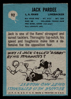 1964 Philadelphia #92 Jack Pardee Very Good RC Rookie 