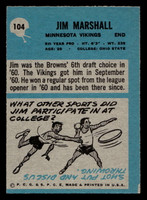 1964 Philadelphia #104 Jim Marshall Ex-Mint Miscut 