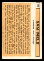 1963 Topps #531 Sam Mele MG Good 
