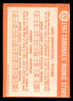 1964 Topps #479 Dave Bakenhaster/Johnny Lewis Cardinals Rookies Ex-Mint RC Rookie  ID: 489965