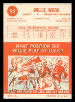 1963 Topps #95 Willie Wood Near Mint RC Rookie  ID: 490460
