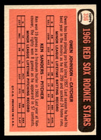 1966 Topps #356 Owen Johnson/Ken Sanders Red Sox Rookies G-VG RC Rookie 