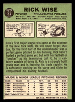 1967 Topps #37 Rick Wise VG-EX 