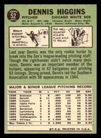 1967 Topps #52 Dennis Higgins Near Mint  ID: 492991