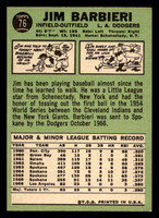 1967 Topps #76 Jim Barbieri Near Mint RC Rookie  ID: 493053