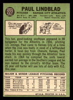 1967 Topps #227 Paul Lindblad Ex-Mint  ID: 493404