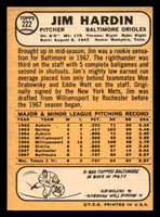 1968 Topps #222 Jim Hardin Near Mint RC Rookie  ID: 494248