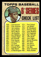 1968 Topps #454 Frank Robinson Checklist 458-533 Excellent+  ID: 494562