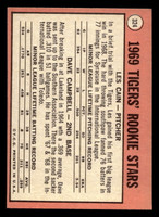 1969 Topps #324 Les Cain/Dave Campbell Tigers Rookies Ex-Mint RC Rookie  ID: 495376