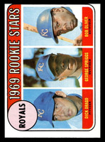 1969 Topps #662 Dick Drago/George Spriggs/Bob Oliver Royals Rookies Near Mint RC Rookie Miscut 