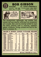 1967 Topps #210 Bob Gibson Excellent+  ID: 496309