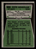 1975 Topps #449 Pete Gogolak Ex-Mint  ID: 498167
