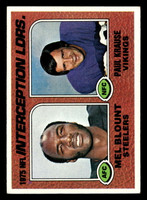1976 Topps #205 Mel Blount/Paul Krause 1975 Interception Leaders Ex-Mint  ID: 499129