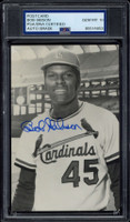 Bob Gibson Postcard Cardinals PSA 10 GEM MINT Signed Auto Slab