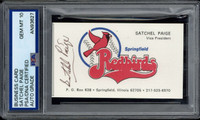 Satchel Paige Business Card Negro League PSA 10 GEM MINT Signed Auto Slab