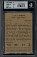 2001 Bowman Heritage SP #352 Ichiro Mariners BGS 9 Mint RC