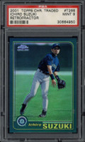 2001 Topps Chrome Traded Retrofractor T266 Ichiro Suzuki PSA 9 Mint RC