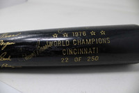 Johnny Bench Pete Rose Joe Morgan Perez Bat Signed PSA/DNA 1976 Champs 22/250