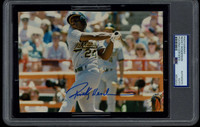 Rickey Henderson Photo 5.25"x7.5" A's PSA/DNA Signed Auto Slab ID: 500767