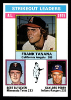 1976 Topps #204 Frank Tanana/Bert Blyleven/Gaylord Perry AL Strikeout Leaders Ex-Mint 