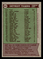 1976 Topps #361 Detroit Tigers/Ralph Houk MG CL Near Mint  ID: 501102