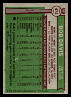 1976 Topps #472 Bob Davis Poor RC Rookie 